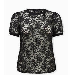 New Black sheer lace top